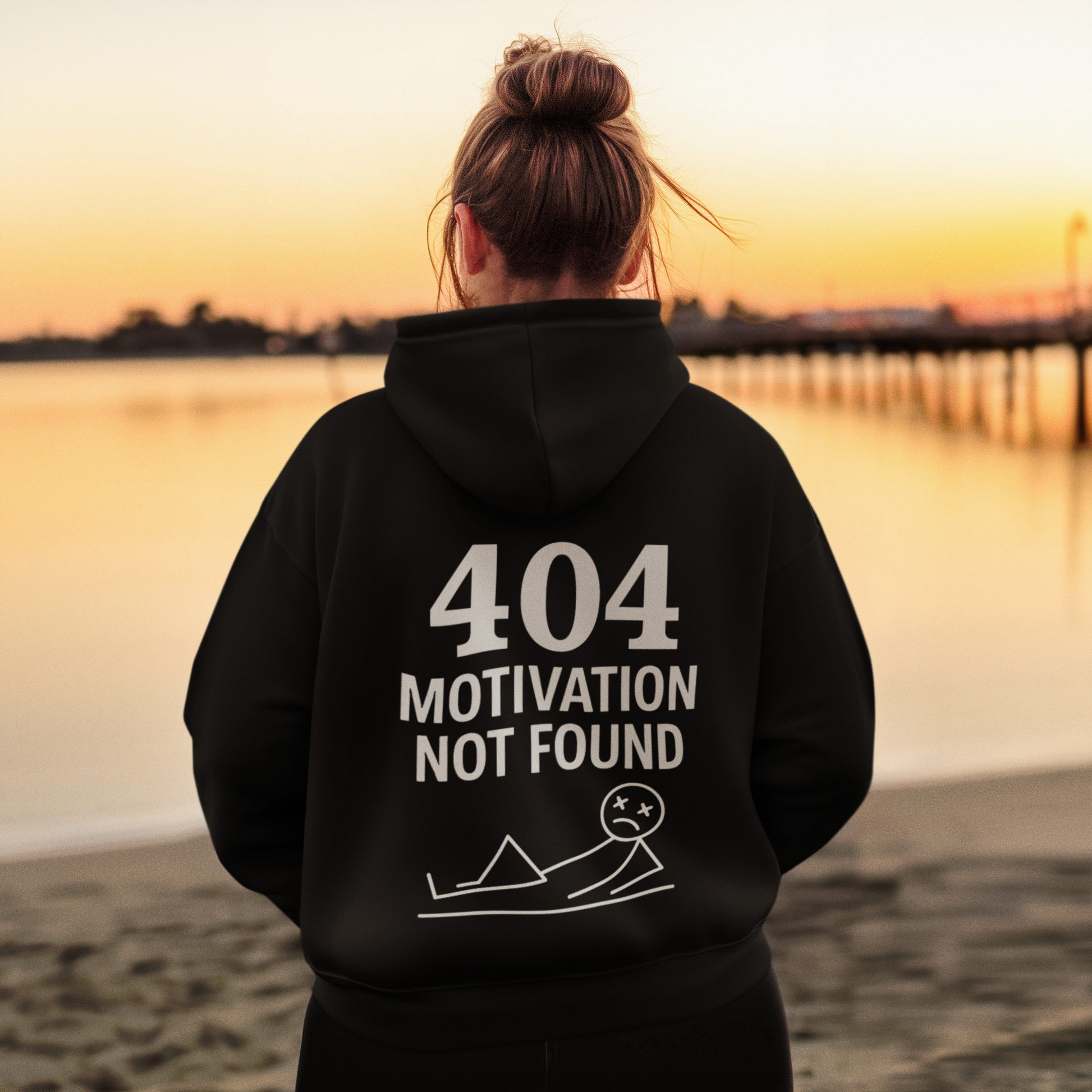 AFK Dark Mode "404 Motivation Not Found" Premium Unisex Hoodie