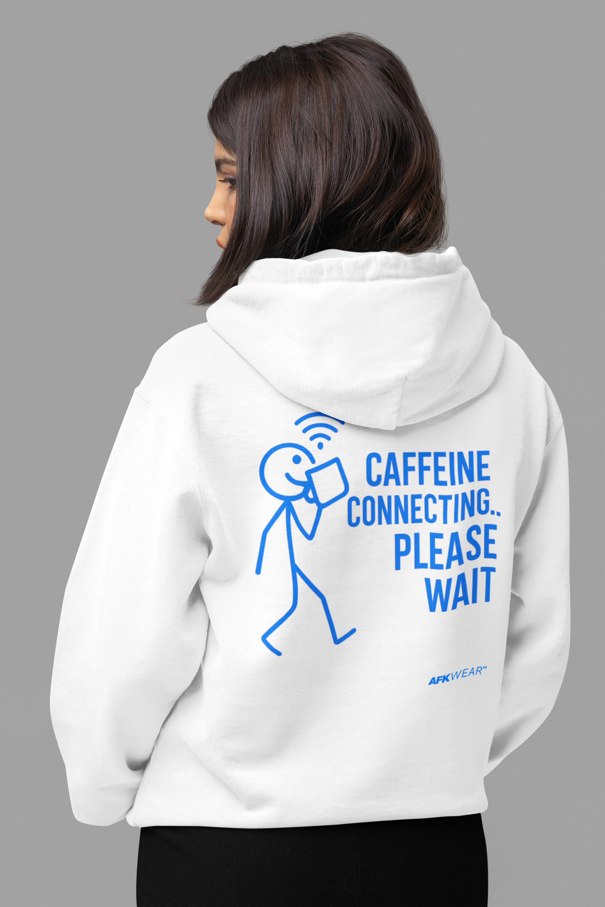 AFK Loading Mode "Caffeine Connecting" Backprint - Basic Unisex Hoodie