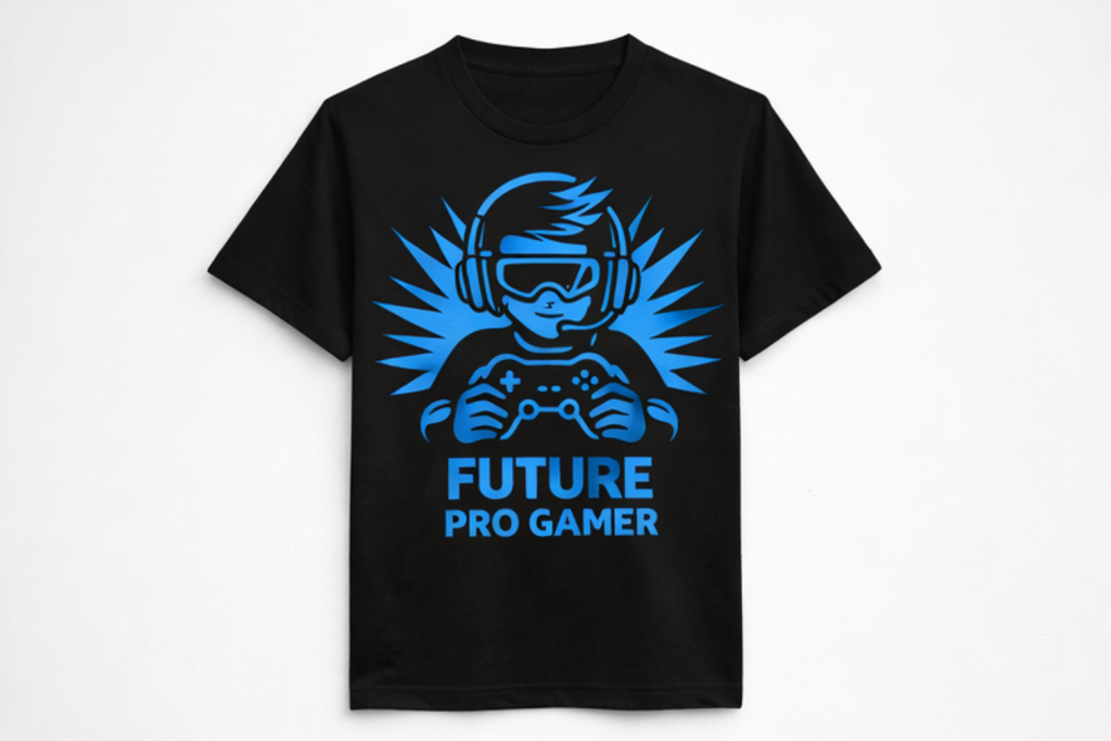 Kinder T-Shirt „Future Pro Gamer“ in Schwarz – Gaming Motiv