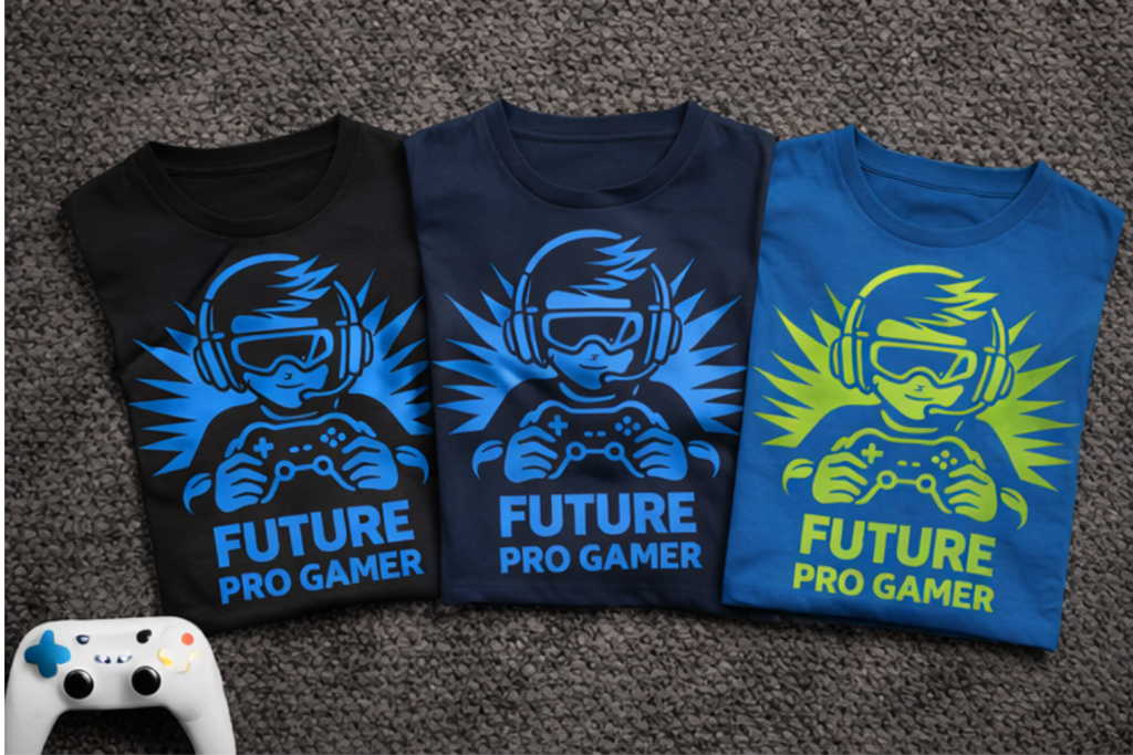 Future Pro Gamer Kinder T-Shirt in drei Farben im Vergleich