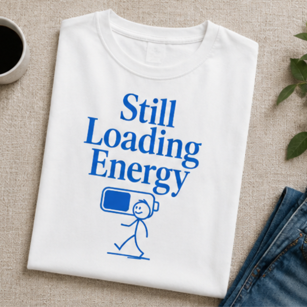 Still Loading – Energy T-Shirt in weiß , zusammengefaltet