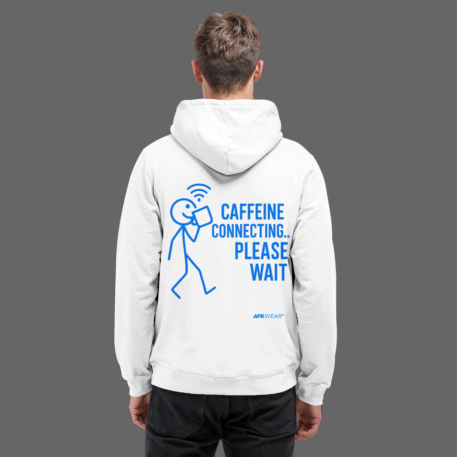 AFK Loading Mode "Caffeine Connecting" Backprint - Basic Unisex Hoodie