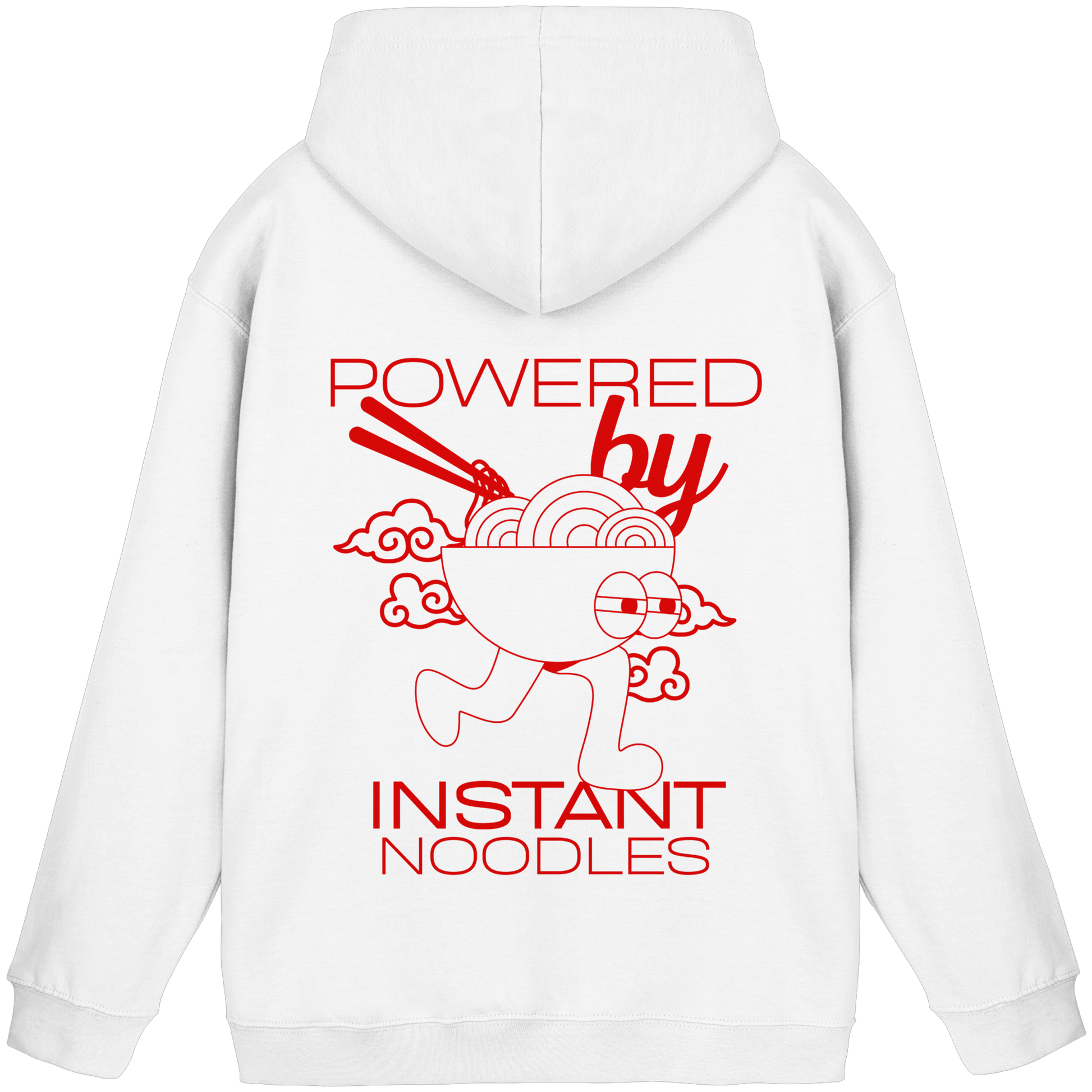 AFK Fun Mode "Powered by Instant Noodles" RED EDITION - Basic Unisex Hoodie