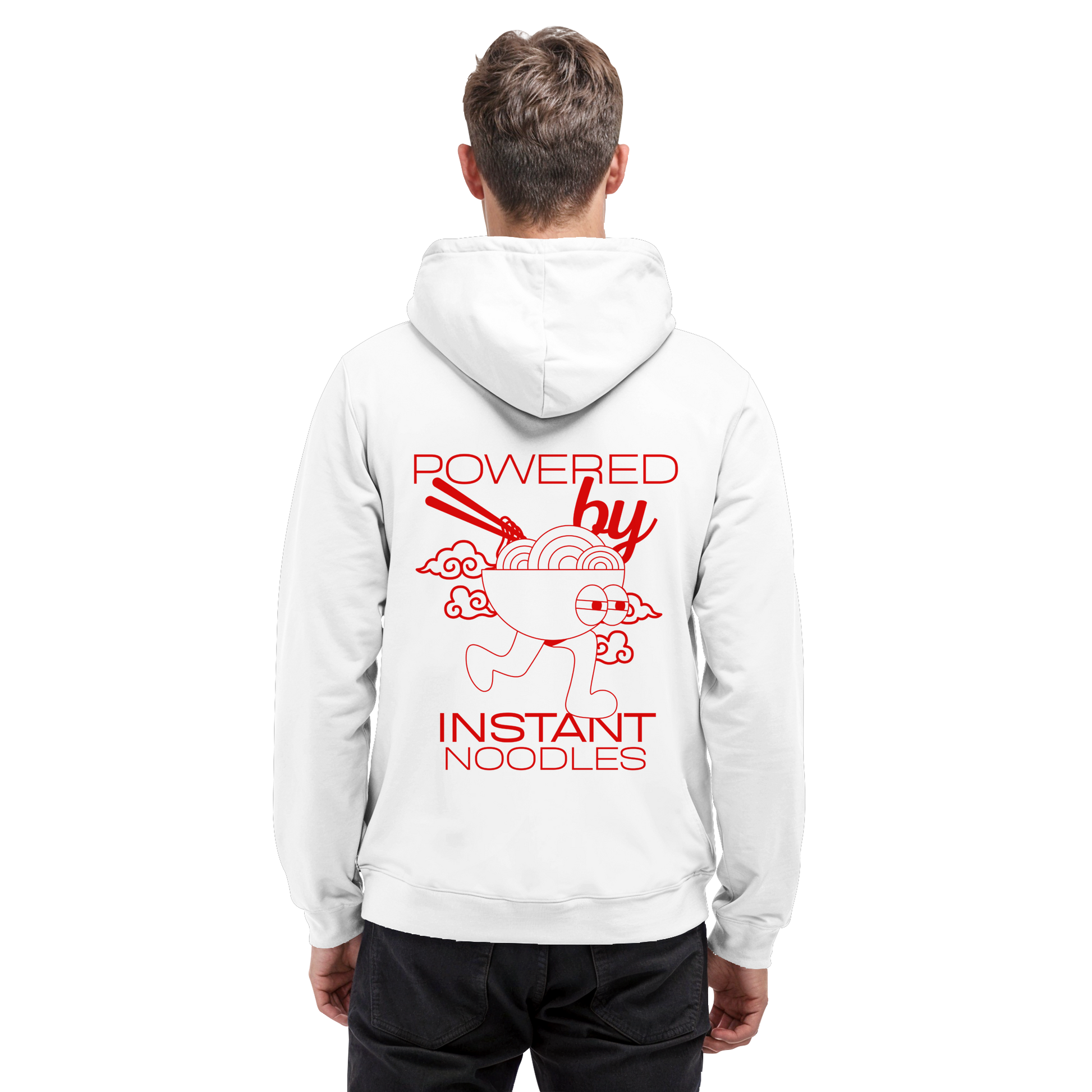 AFK Fun Mode "Powered by Instant Noodles" RED EDITION - Basic Unisex Hoodie