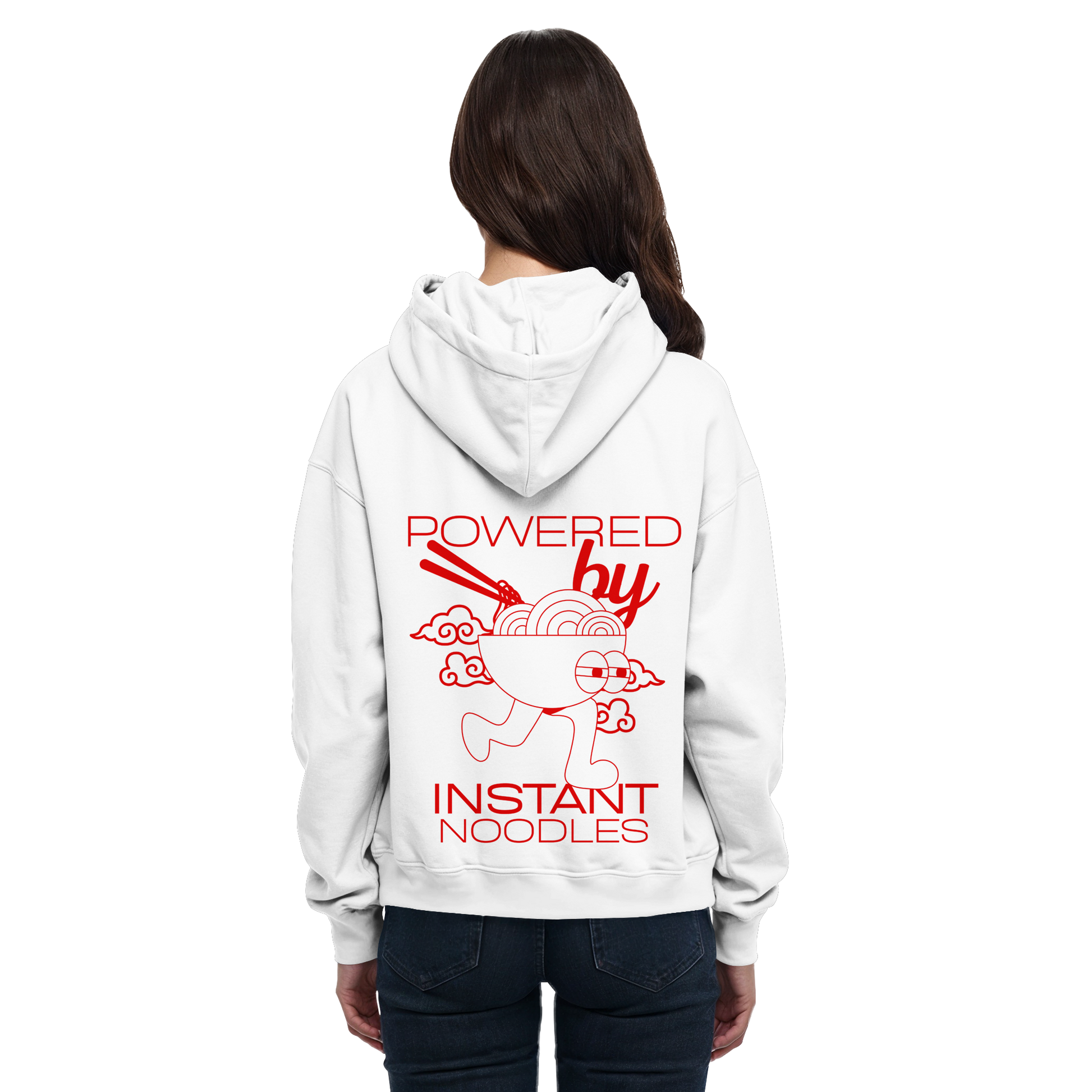 AFK Fun Mode "Powered by Instant Noodles" RED EDITION - Basic Unisex Hoodie