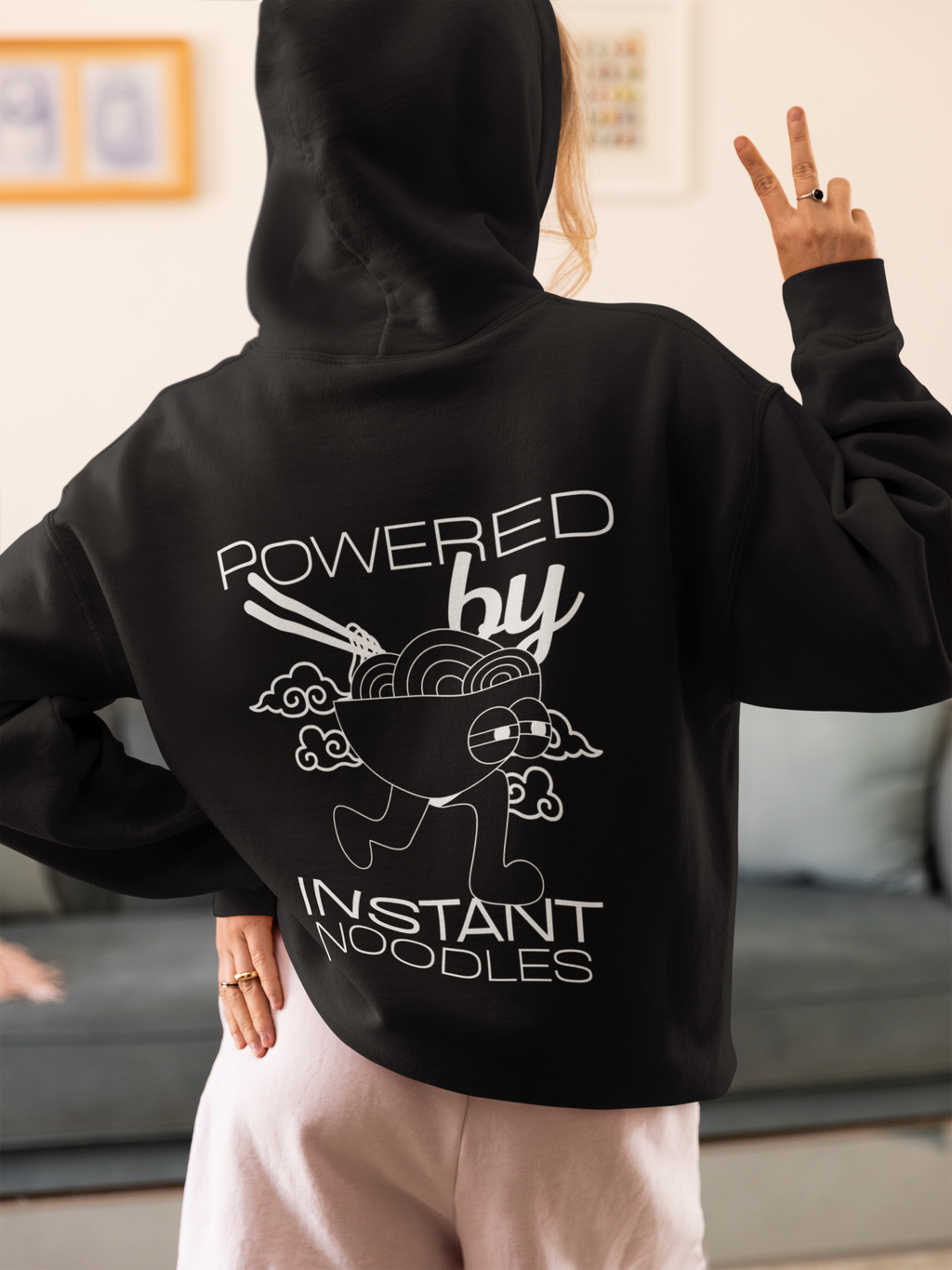AFK Fun Mode "Powered by Instant Noodles" - Basic Unisex Hoodie