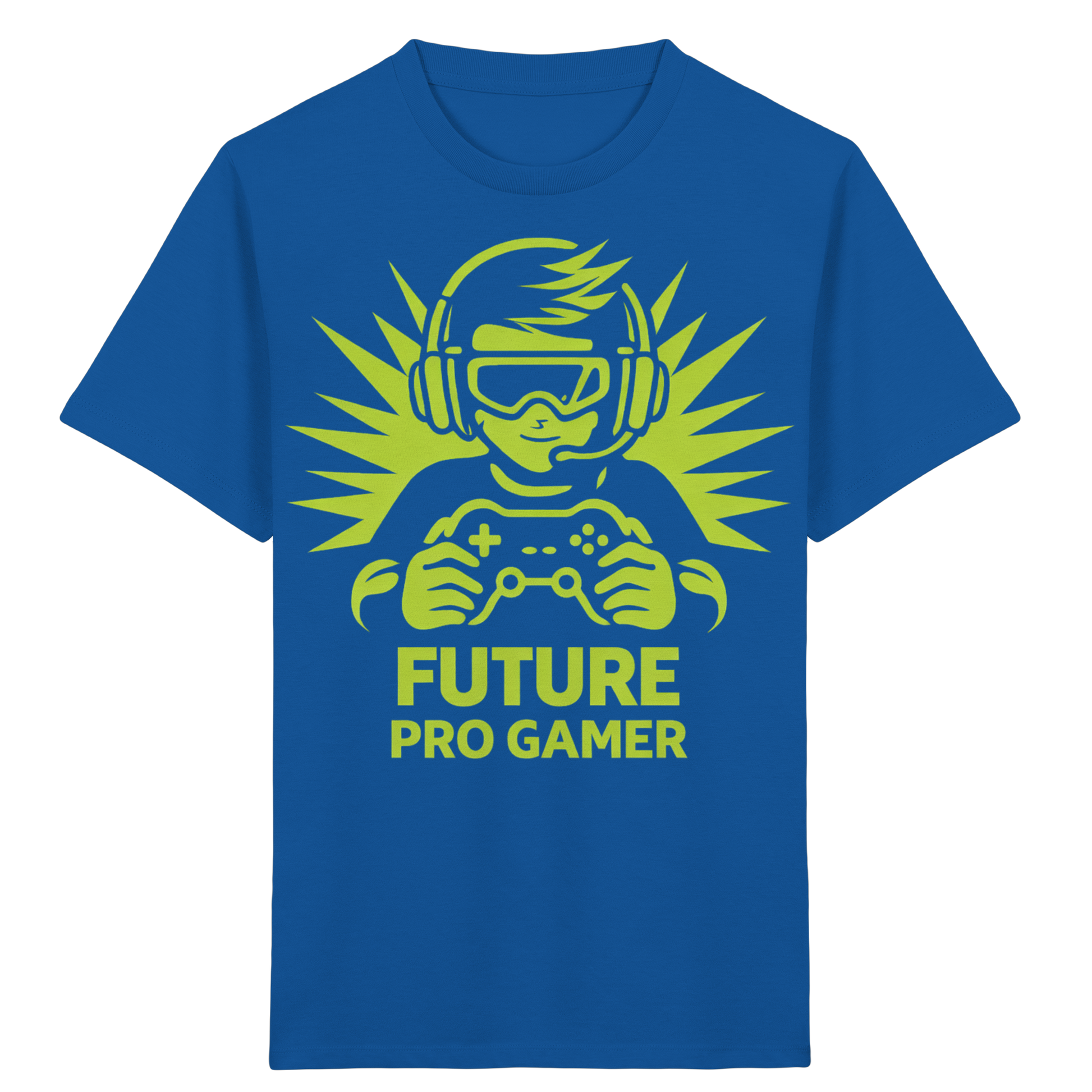Kinder T-Shirt „Future Pro Gamer“ in Blau – Gaming Motiv